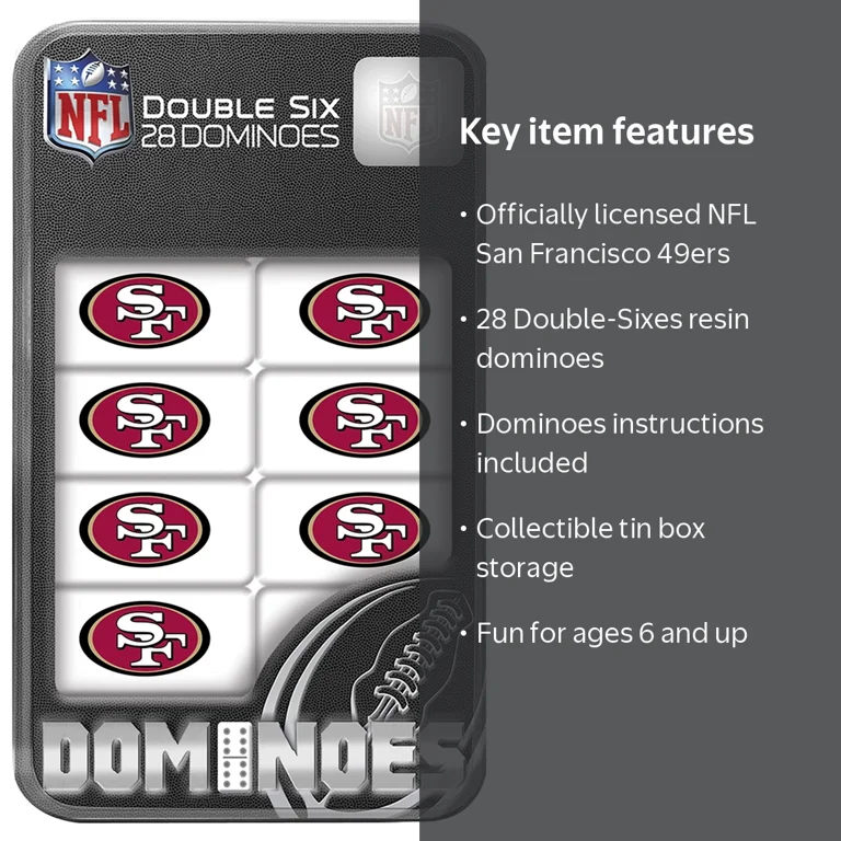MasterPieces NFL San Francisco 49ers 28 Piece Dominoes Set