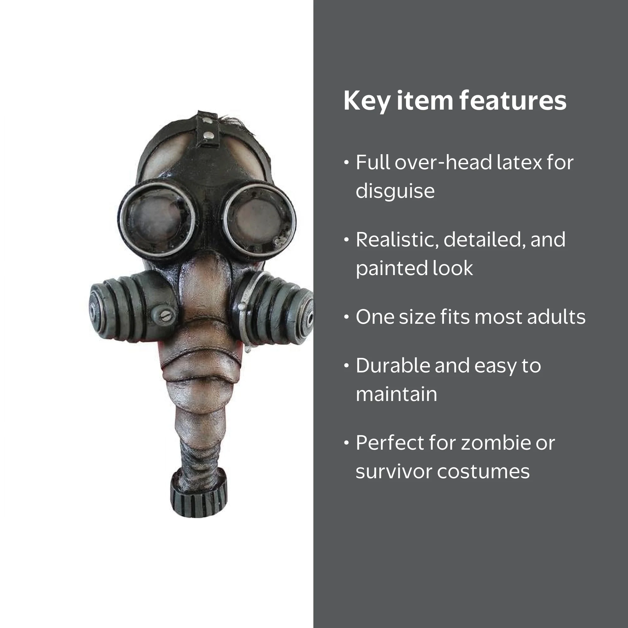 Morris Costumes TB26365 Gas Mask Latex - Walmart.com