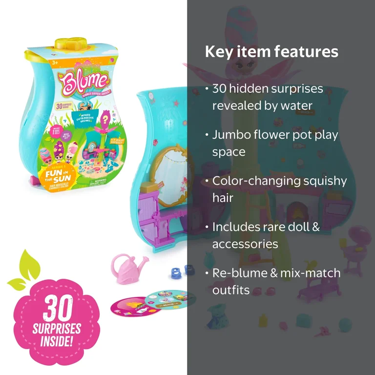 Blume Mini Doll Surprise Toys with Hair - Fun in the Sun Series