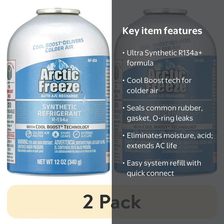 2 pack) Arctic Freeze Ultra Synthetic R134a+ Automotive