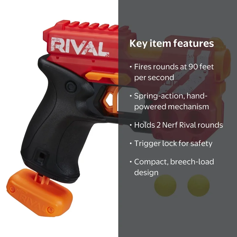 Nerf Rival Knockout XX-100 Red Kids Toy Blaster with 2 Ball Dart