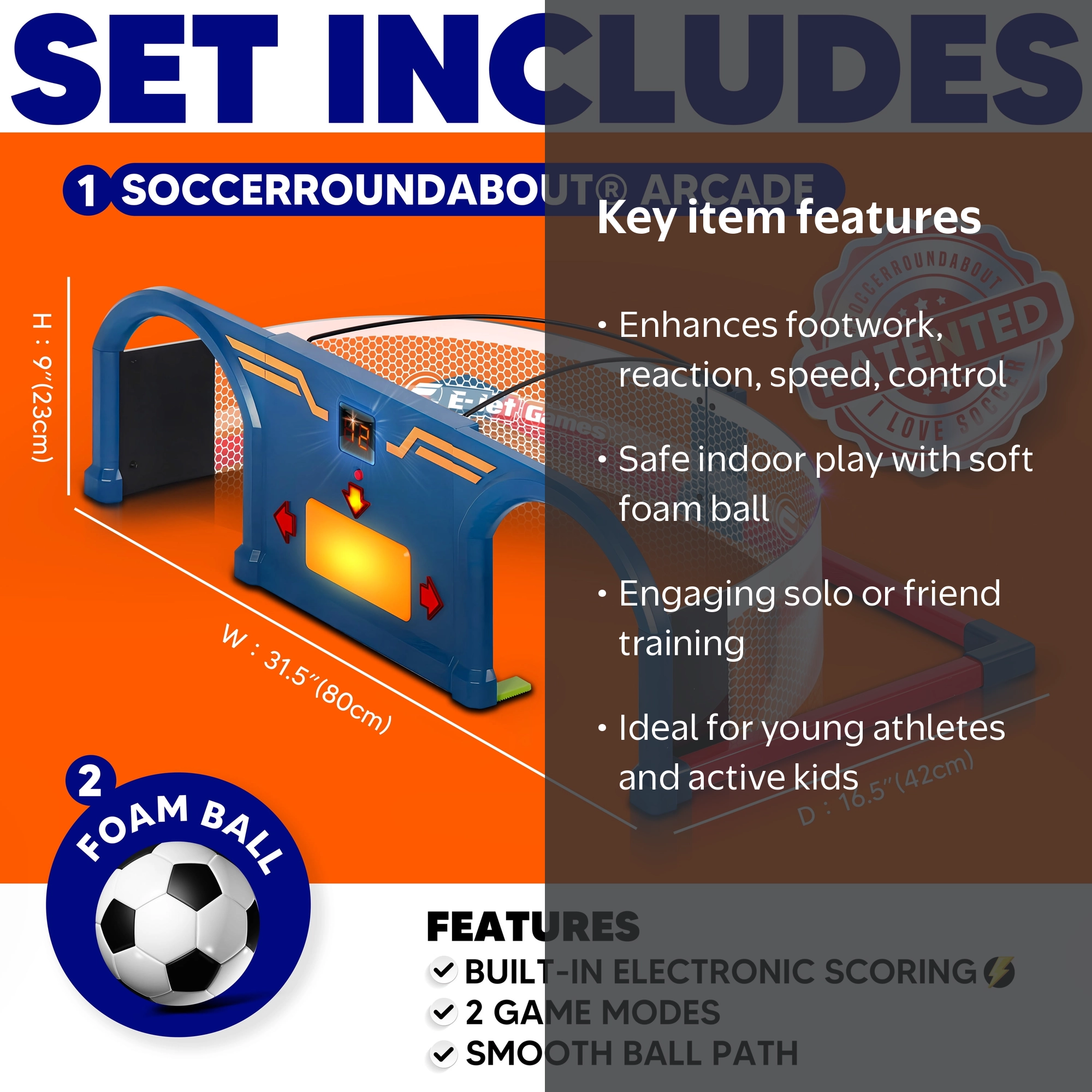 Soccer Arcade - Interactive Trainer Soccer Ball Set | E-Jet Family