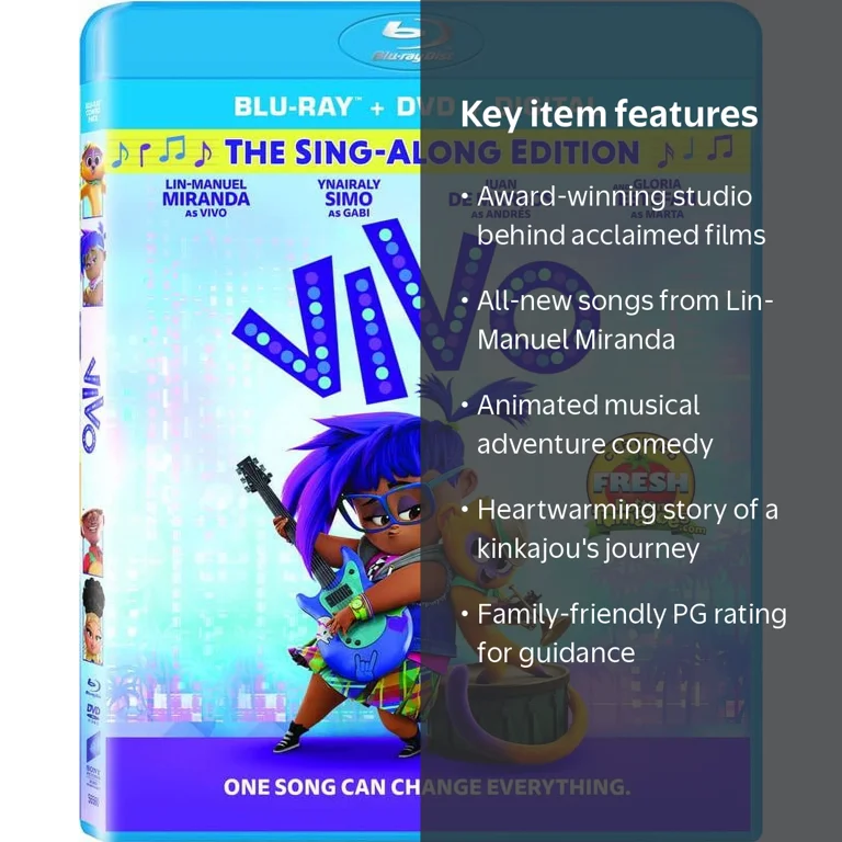 Vivo Animated Adventure Blu-ray, DVD, Digital Copy: Sony Pictures