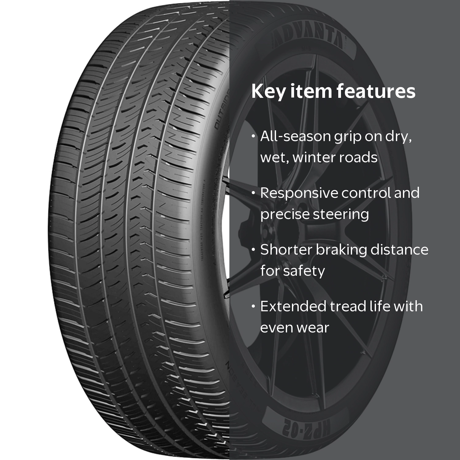 Advanta HPZ-02 Tire 225/40ZR18 92W XL AS A/S High Performance Advanta HPZ-02 Tire 225/40ZR18 92W XL AS A/S High Performance