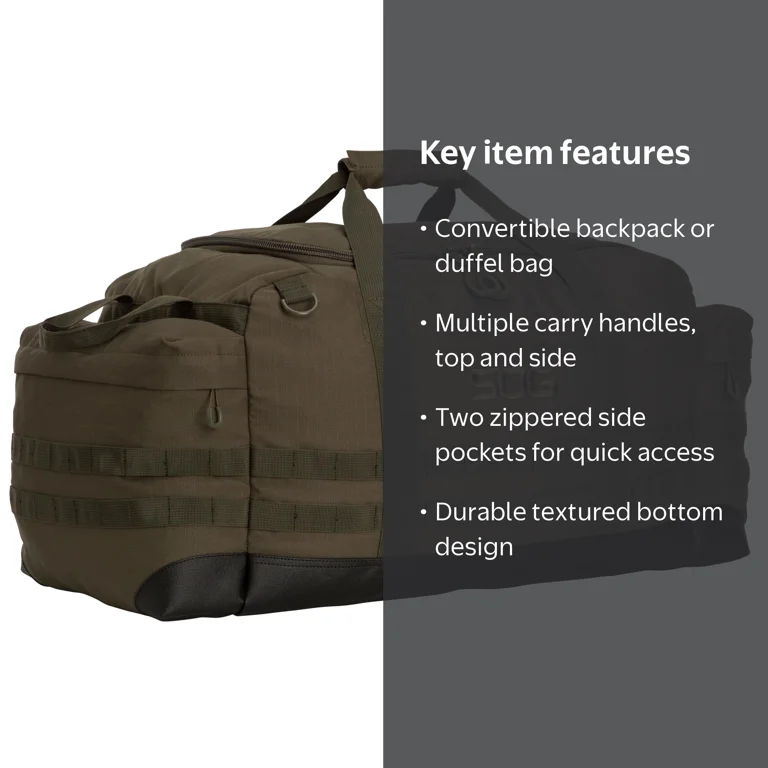 バッグパック+リュック SOULD OUT SOG Outbound Duffel Backpack, Adjustable Straps, 93.5L, Green