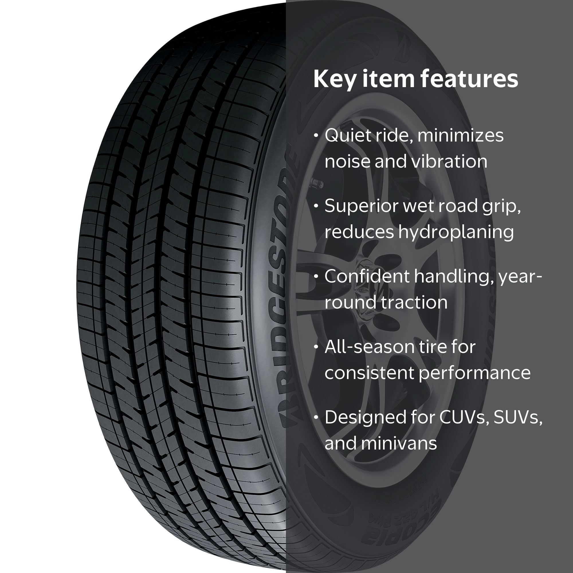 Bridgestone Ecopia H/L 422 Plus 225/55R19 99H a/s All Season Tire