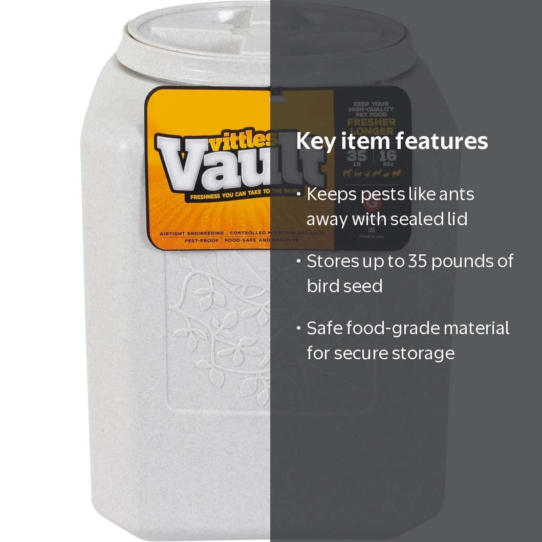 Gamma2 Vittles Vault Bird Seed Dry Pet Food Storage Container for
