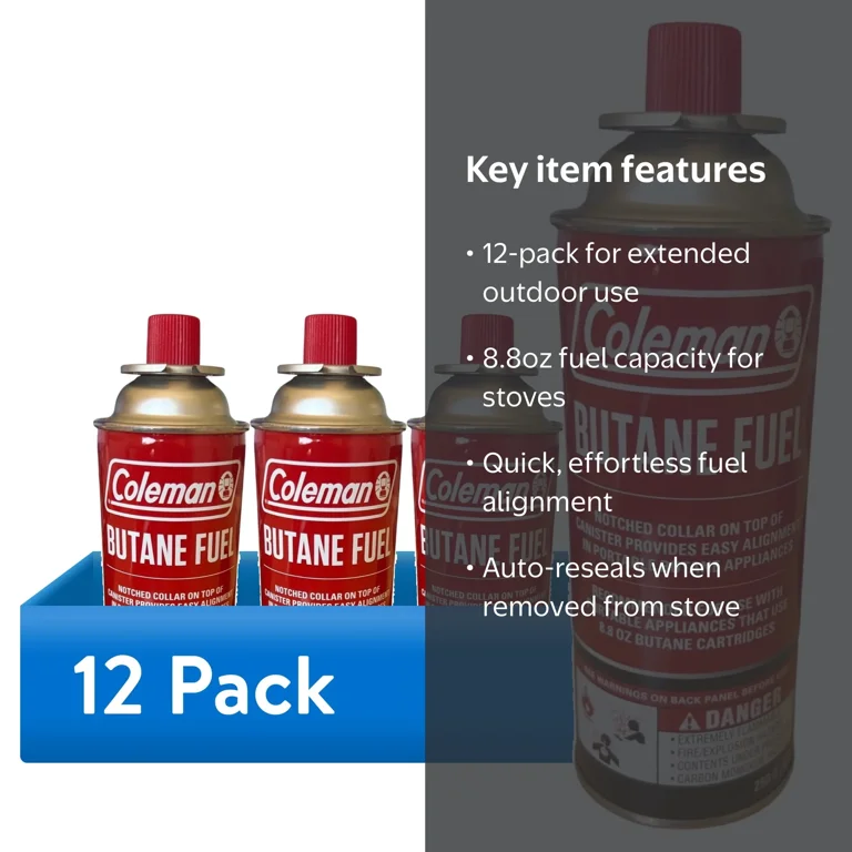 12 pack) Coleman 8.8oz Butane Canister for Portable Appliances