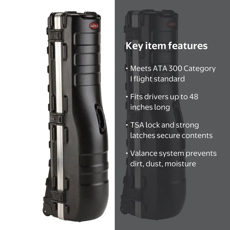 SKB, ATA Deluxe Hard Plastic Wheeled Golf Travel Case, 2 Pack