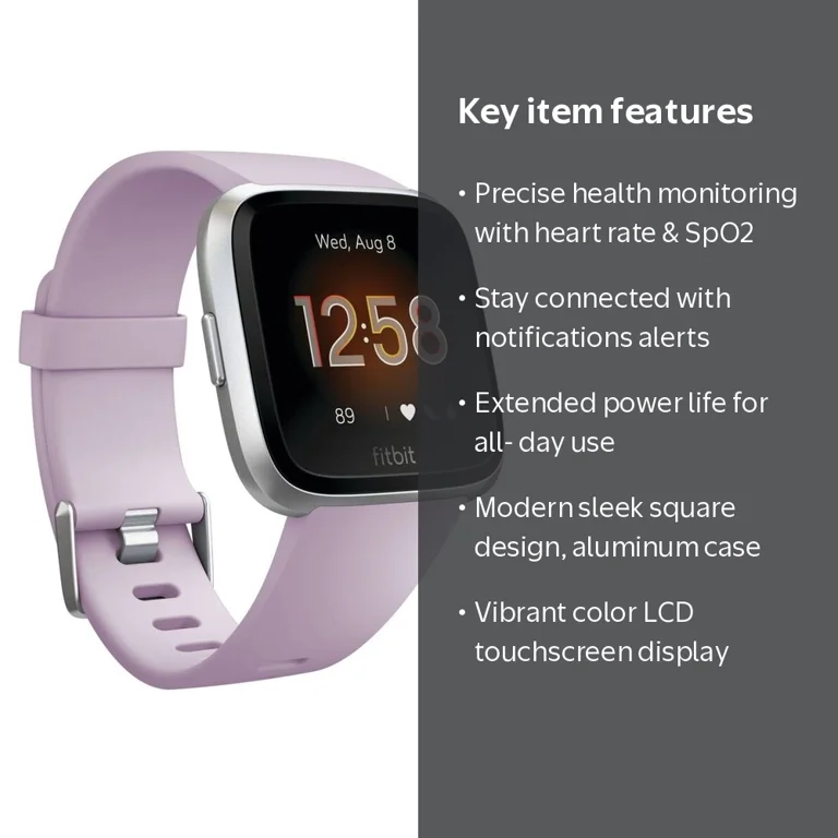 Fitbit Versa Lite Edition Smartwatch Watch with S & L Bands