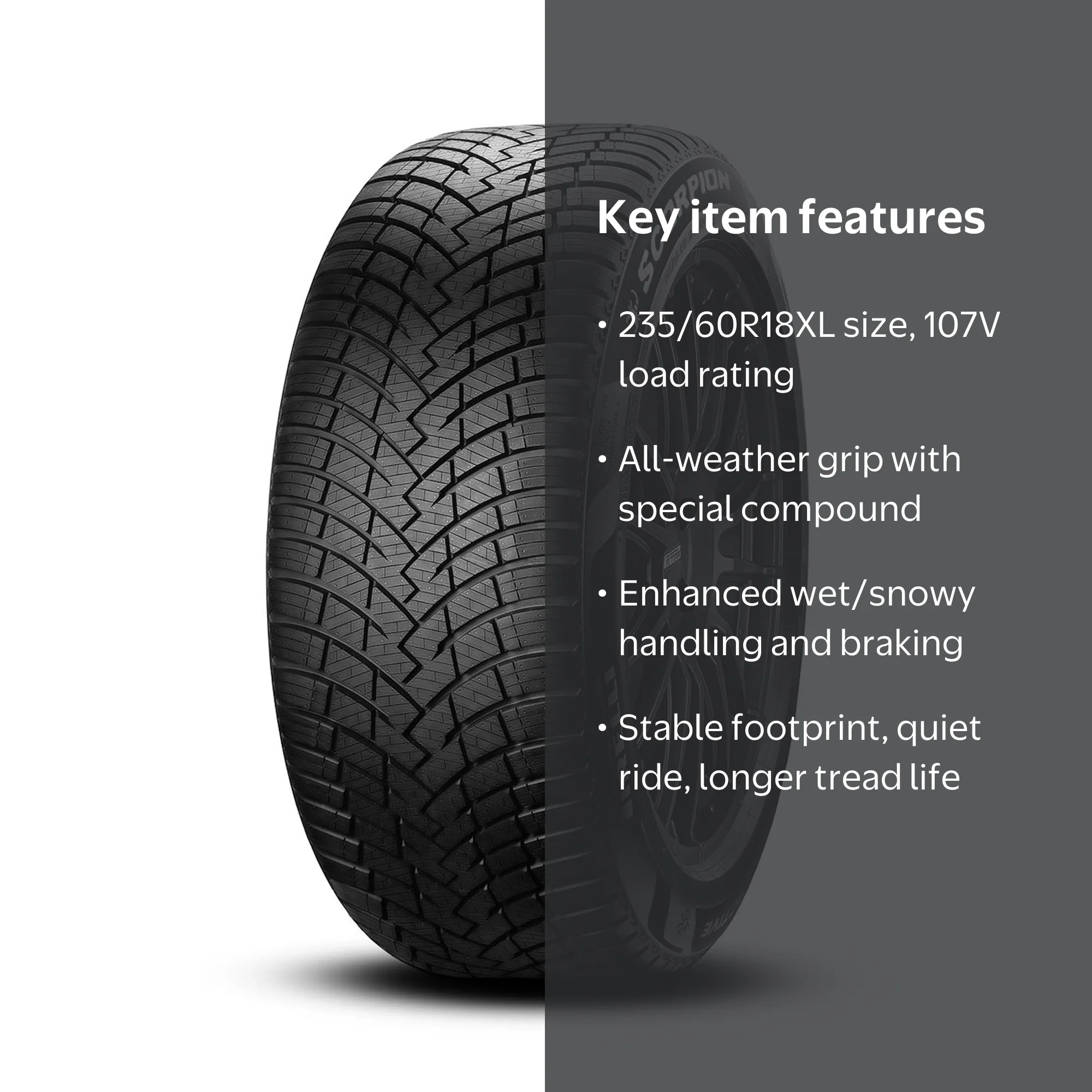 Pirelli, 235/60R18XL 107V WeatherActive All-Weather Tire with
