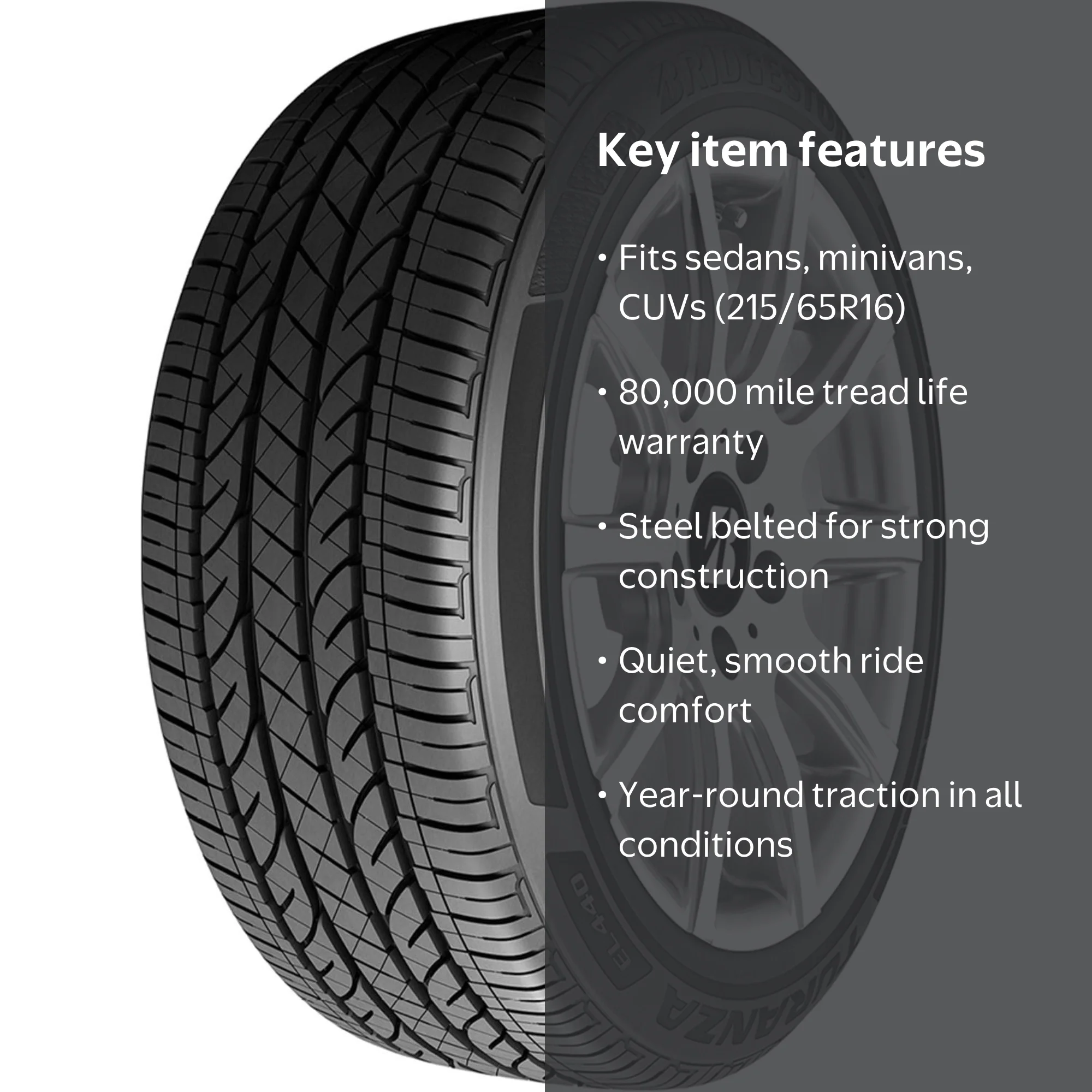 Bridgestone Turanza EL440 215/65R16 98H All Season Passenger Tire
