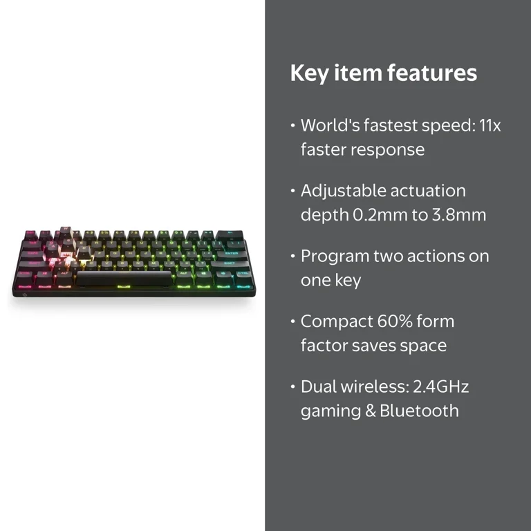 SteelSeries, Apex Pro Mini Wireless Mechanical Gaming Keyboard