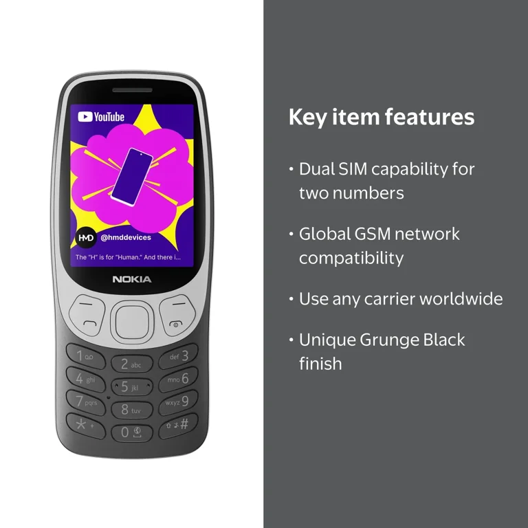 Nokia 3210, Dual SIM GSM Unlocked, International Version, Grunge