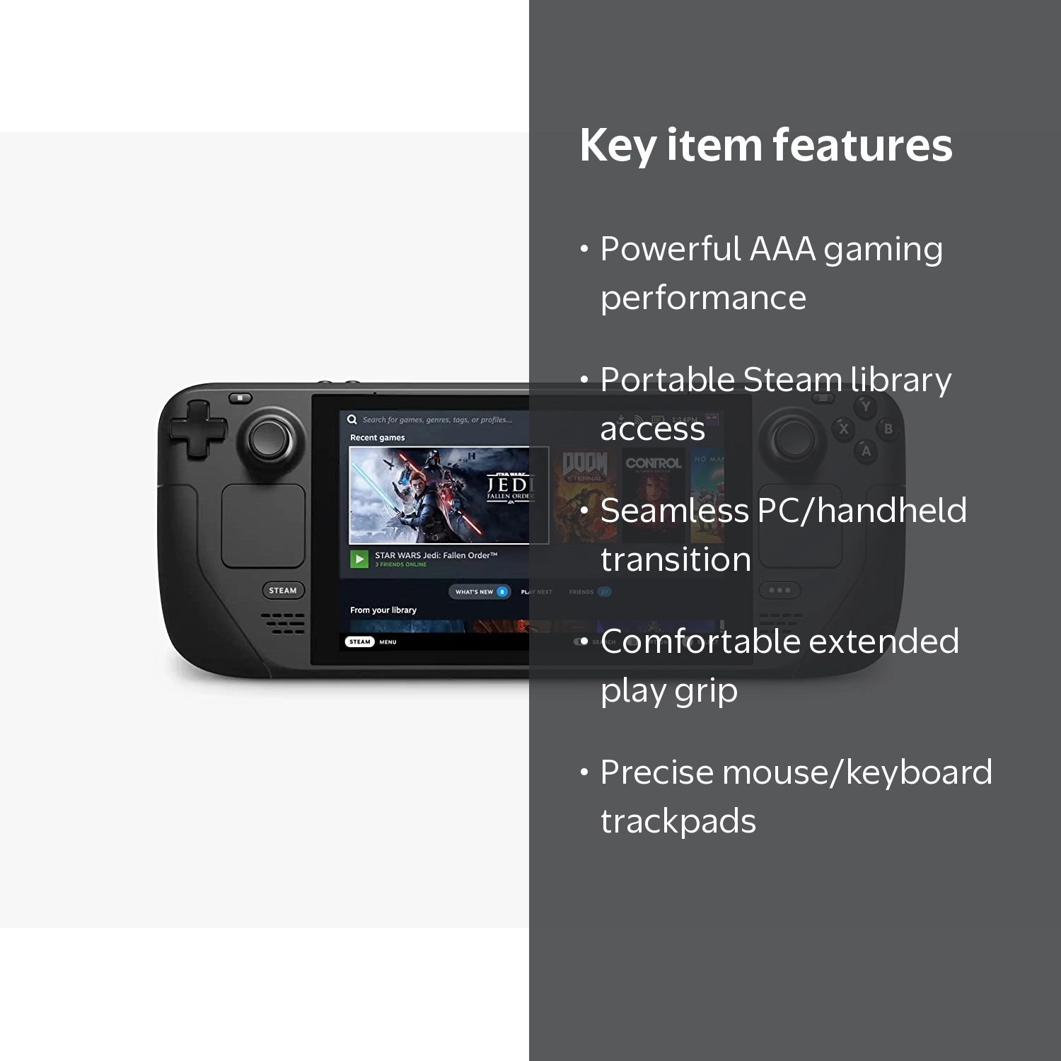 Valve, Steam Deck, 512 GB, Handheld Gaming Console - Walmart.com