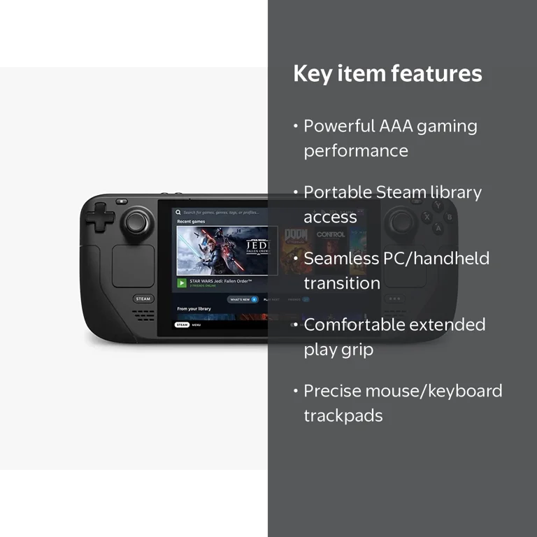 Valve, Steam Deck, 512 GB, Handheld Gaming Console - Walmart.com