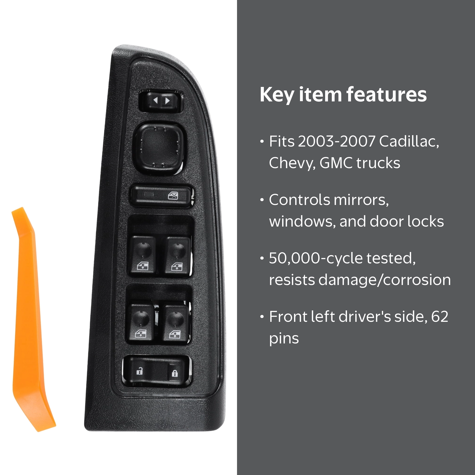 15883323 Front Left Driver Side Door Lock Master Power Window