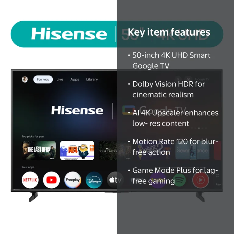 Restored Hisense 50 Inch Class H5 Series 4K UHD Smart Google TV