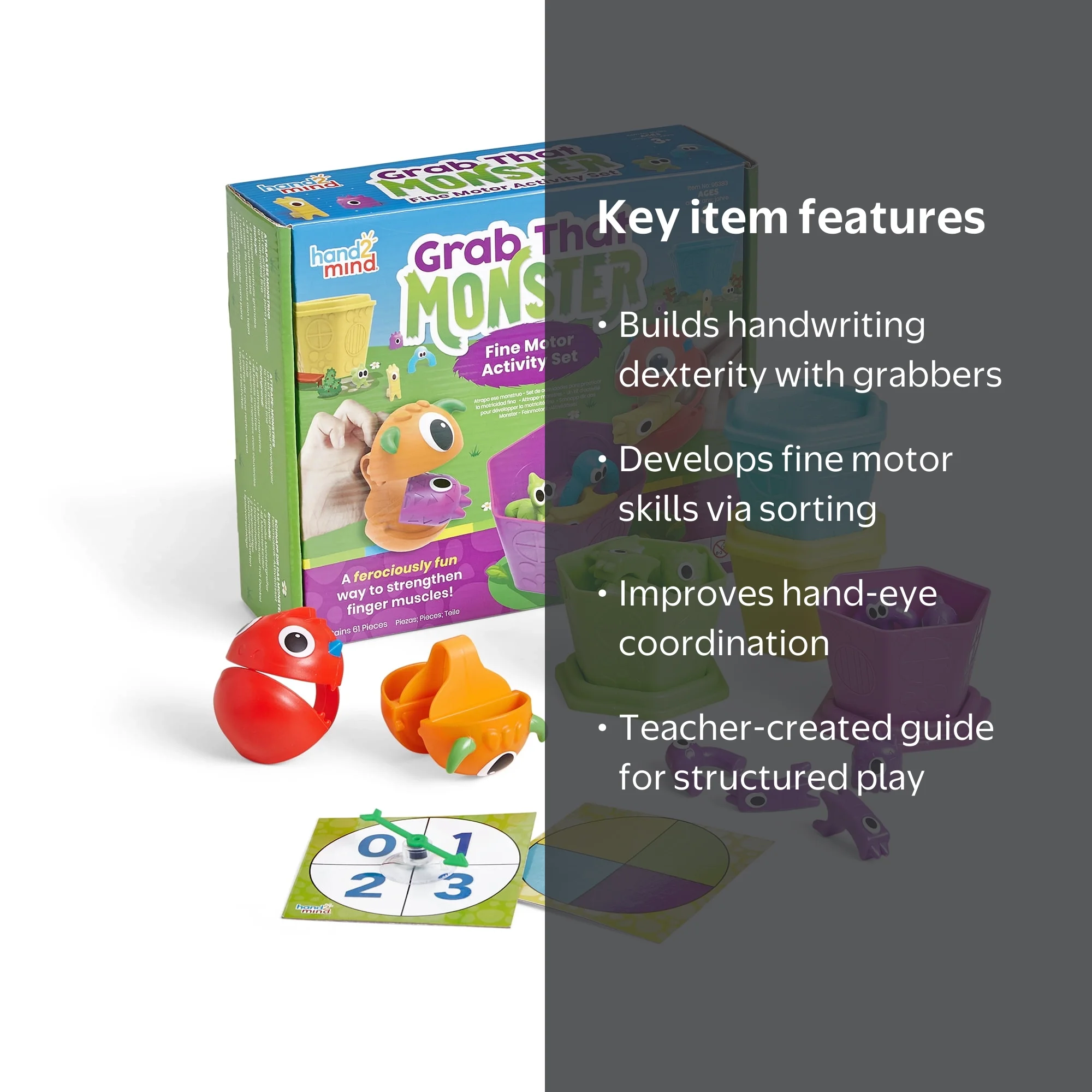 hand2mind Grab That Monster Fine Motor Activity Set, Fine Motor