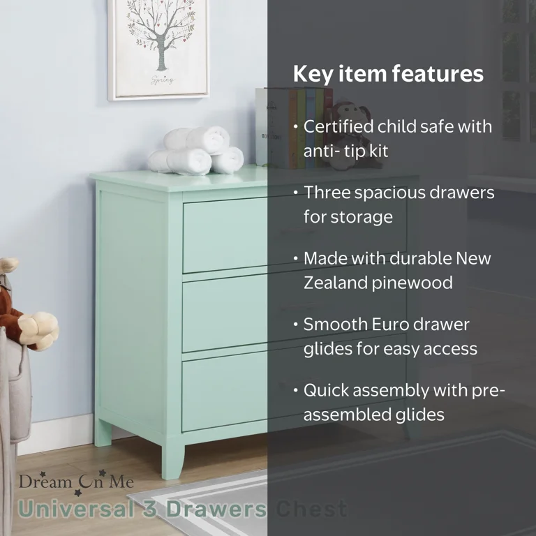 Dream On Me Ollie Dresser, Mint - Walmart.com