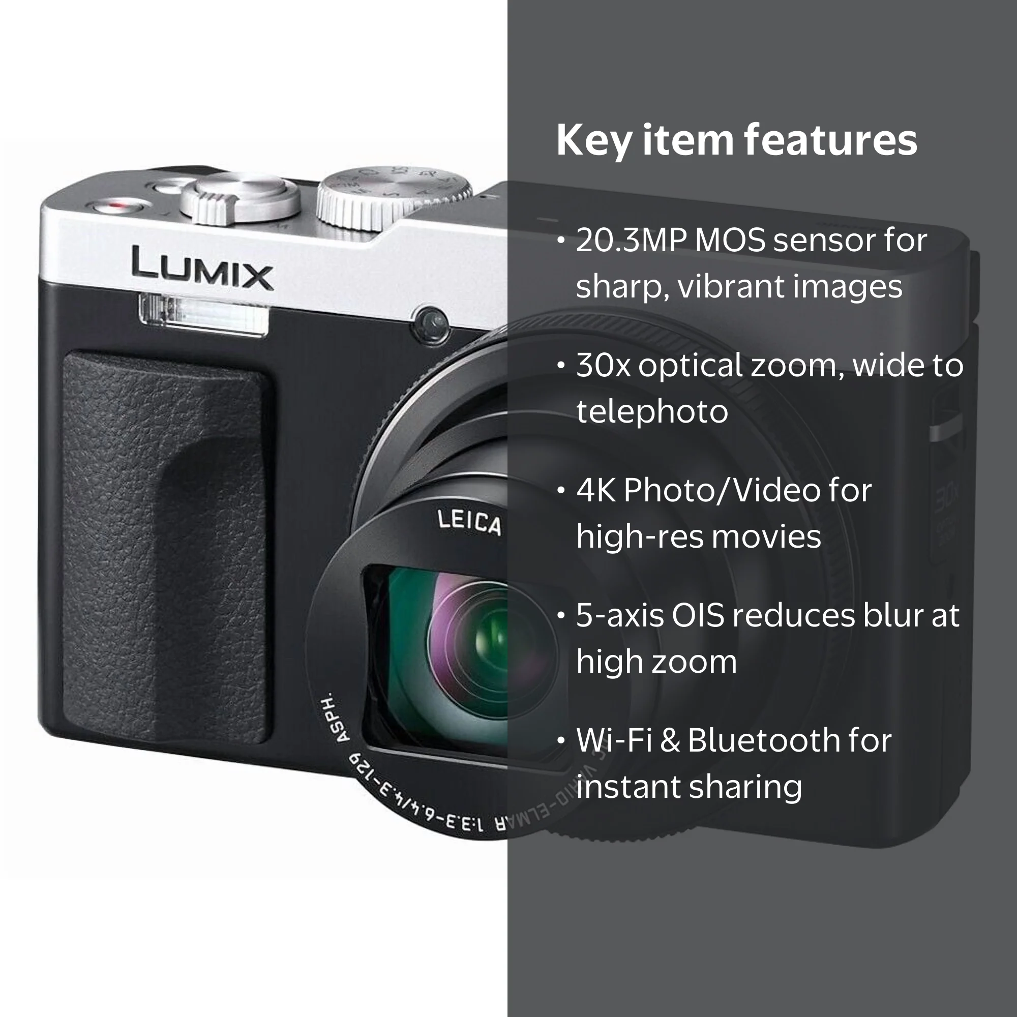 Panasonic TZ99/ZS99 Digital Camera (Silver) - Walmart.com