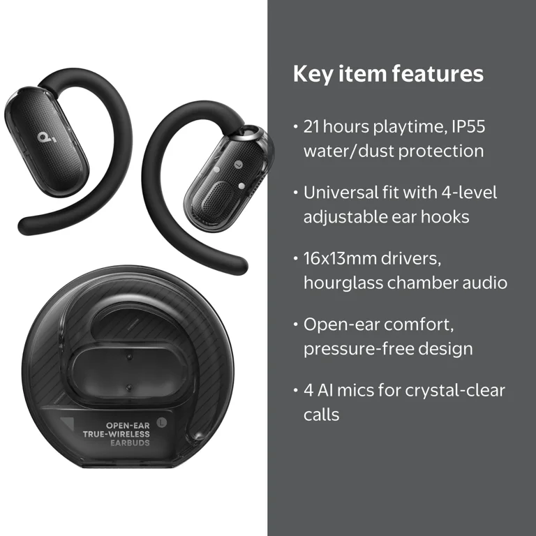Soundcore V40i by Anker, Open-Ear Headphones, 4 Adjustable