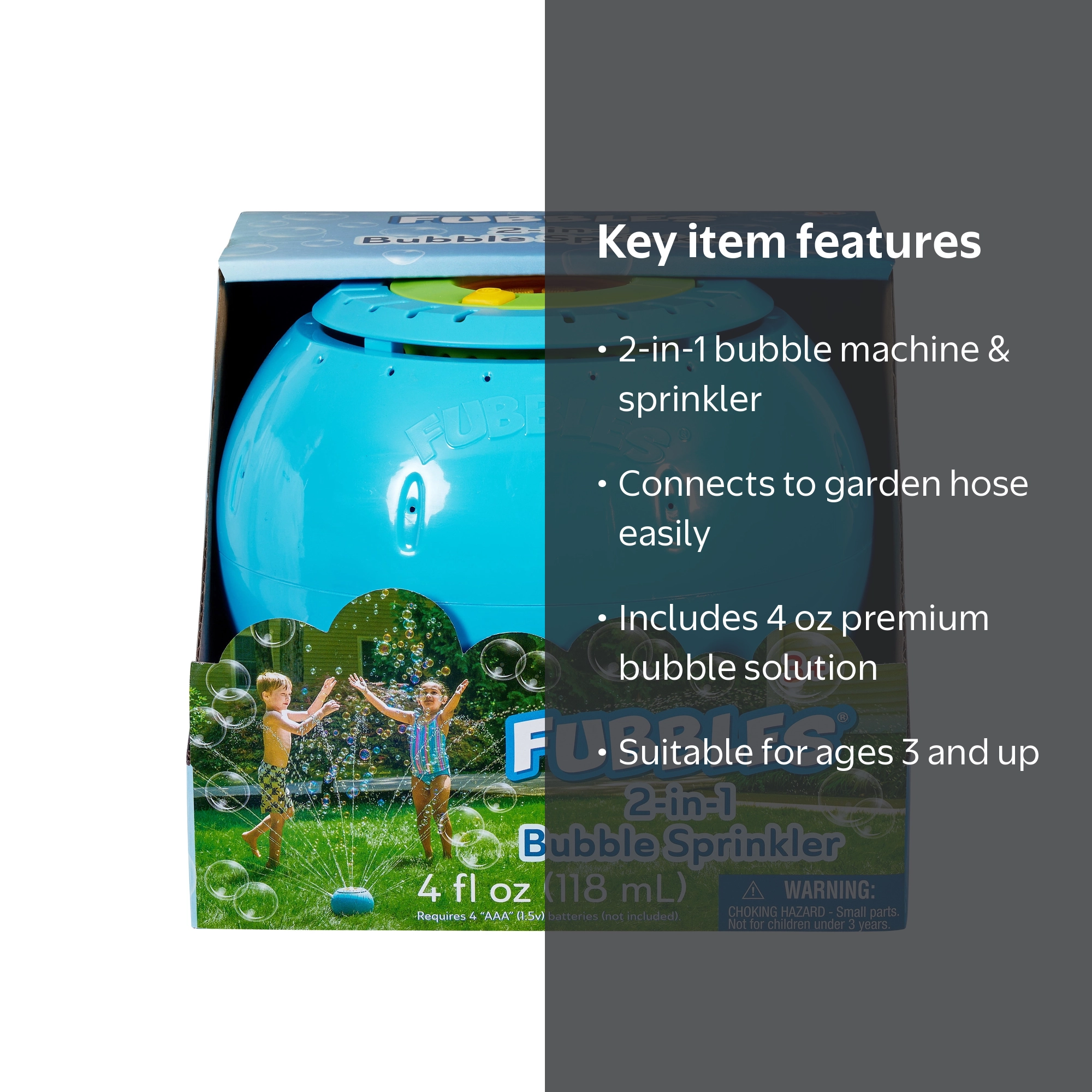 Little Kids Inc. Fubbles 2 in 1 Bubble Sprinkler with Premium