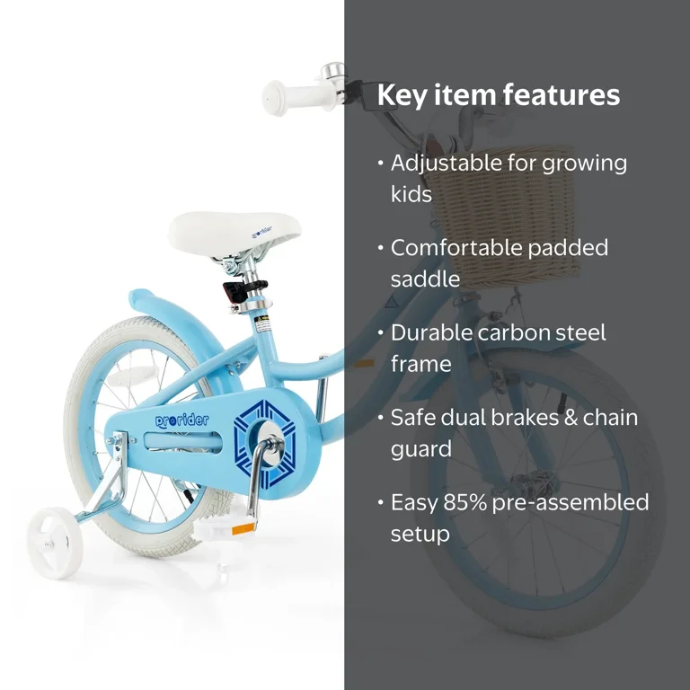 Costway, Kid's Bike, Blue, Adjustable Handlebar Seat, Training
