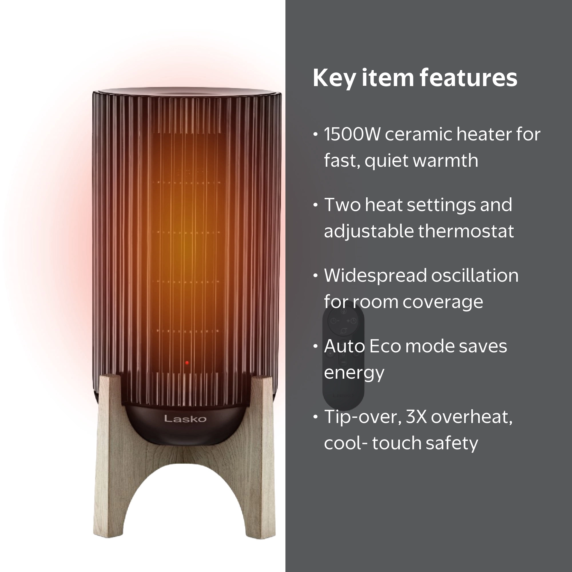 Lasko, Ceramic Space Heater, 1500W, Widespread Oscillation