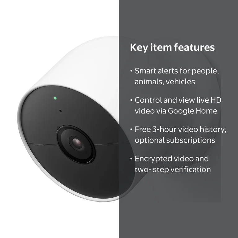 Nest Wireless Security Camera for Outdoor or Indoor Use, Battery