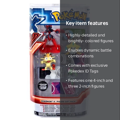 Pokemon XY Mega Scizor, Jirachi, Meowth & Kirlia Mini Figure 4