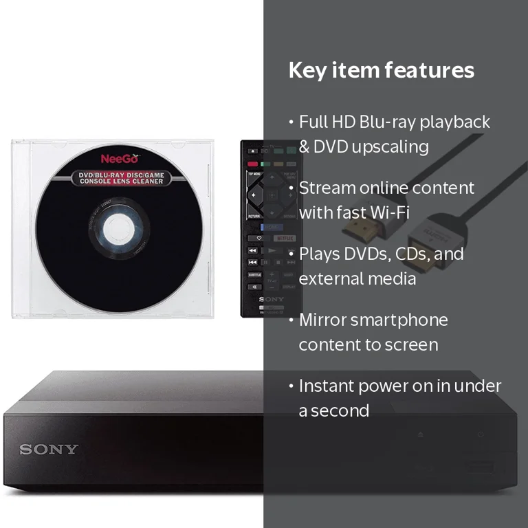 Sony BDP-BX370 1 Disc(s) Blu-ray Disc Player, 1080p, Black
