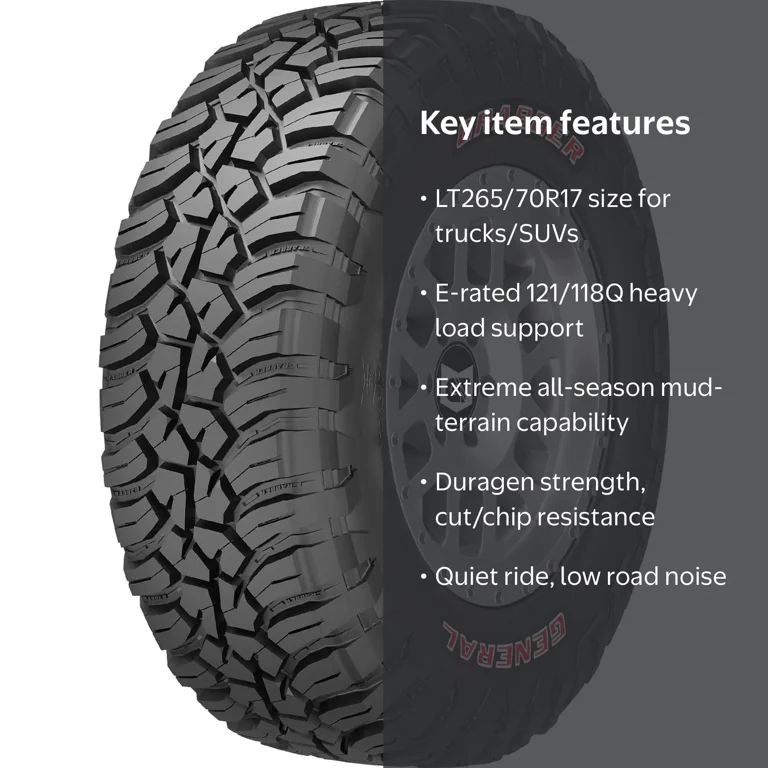 General Grabber X3 Mud Terrain LT265/70R17 121/118Q E Light Truck