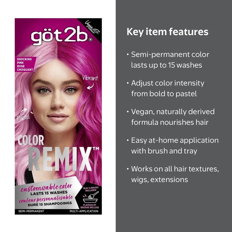 got2b Color Remix 093 Shocking Pink Semi-Permanent Hair Color