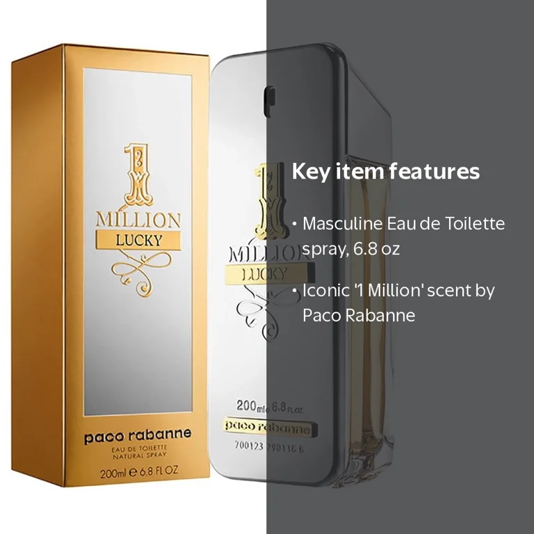 Paco Rabanne 1 Million Lucky Men's Eau De Toilette Cologne, Woody