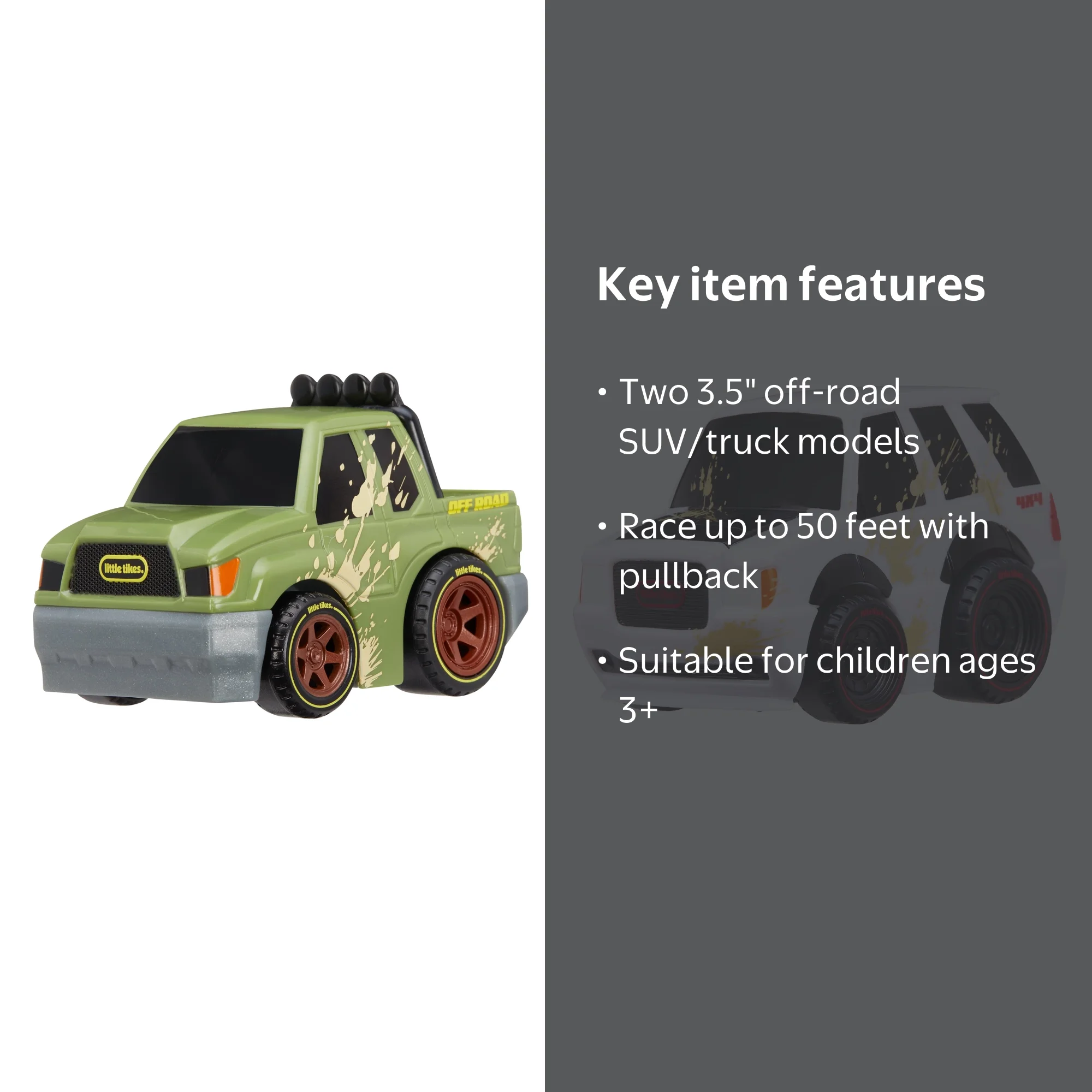 Little Tikes Crazy Fast Off-Roaders 2-Pack Pullback Cars, SUV