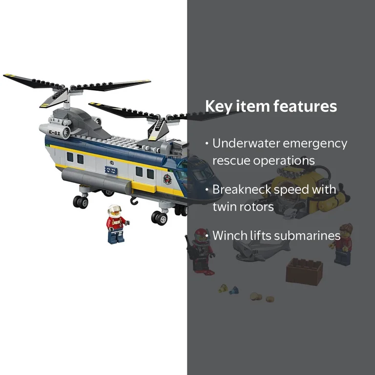 LEGO City Deep Sea Explorers Deep Sea Helicopter, 60093 - Walmart.com