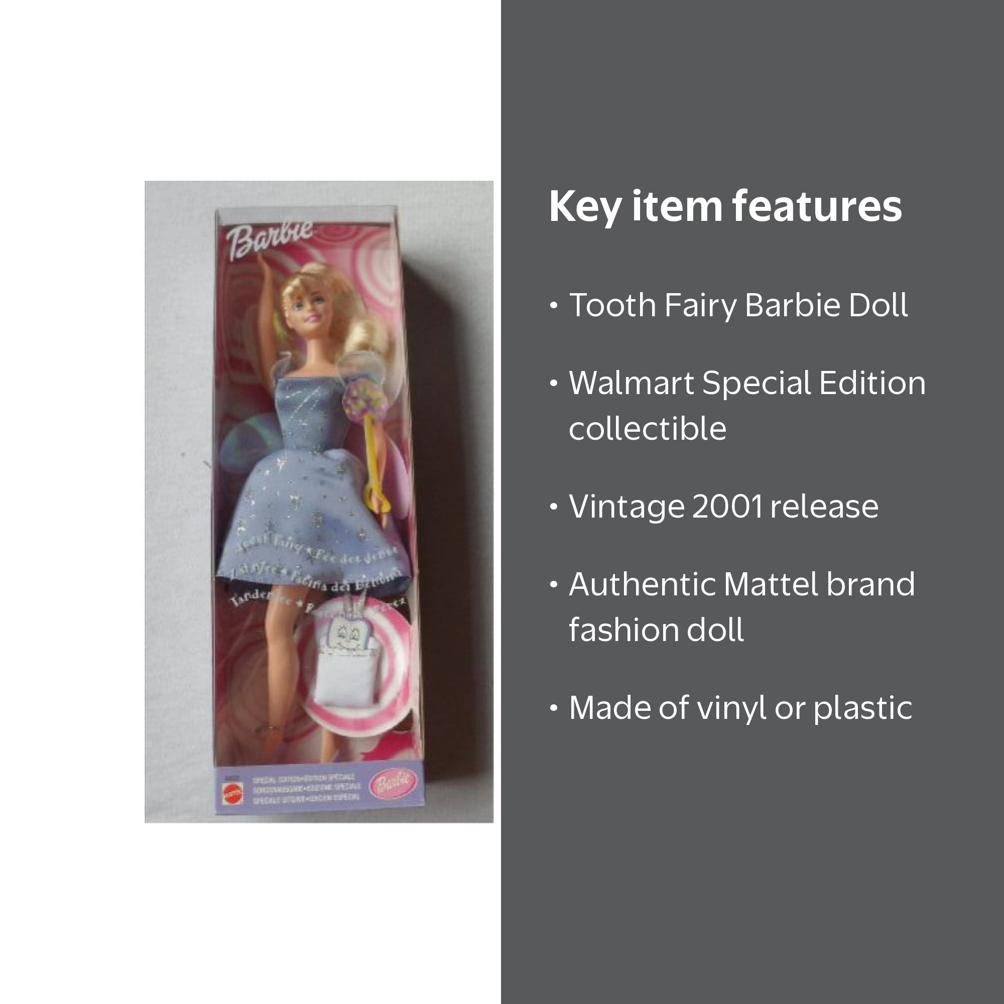 Tooth Fairy Barbie Doll Walmart Special Edition 2001 Mattel 50622