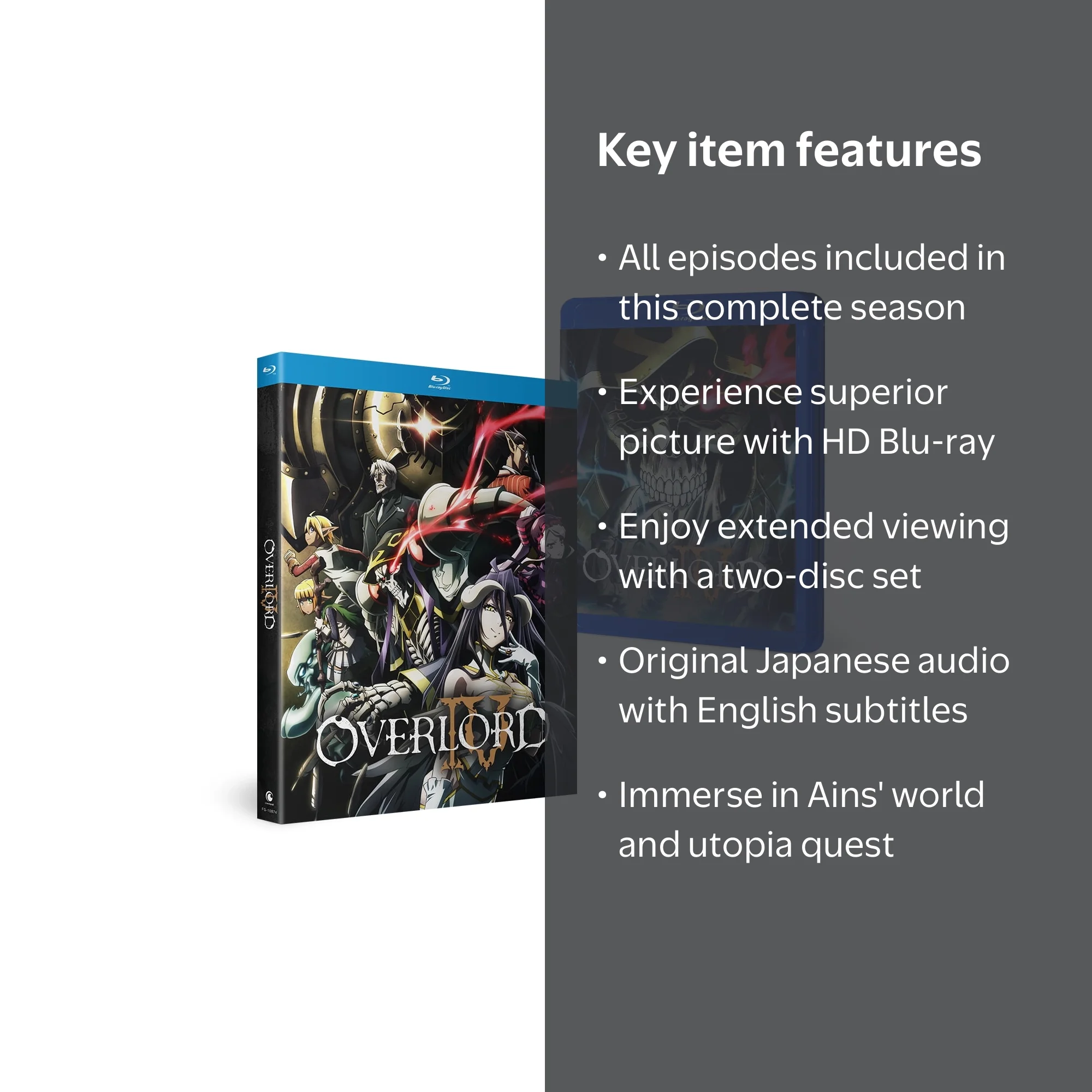 Crunchyroll Overlord IV Season 4 Blu-ray, Funimation Sds, Two-Disc
