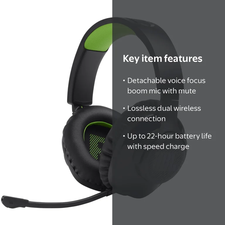 JBL Quantum 360X Wireless for Xbox, Detachable Boom Mic, Black