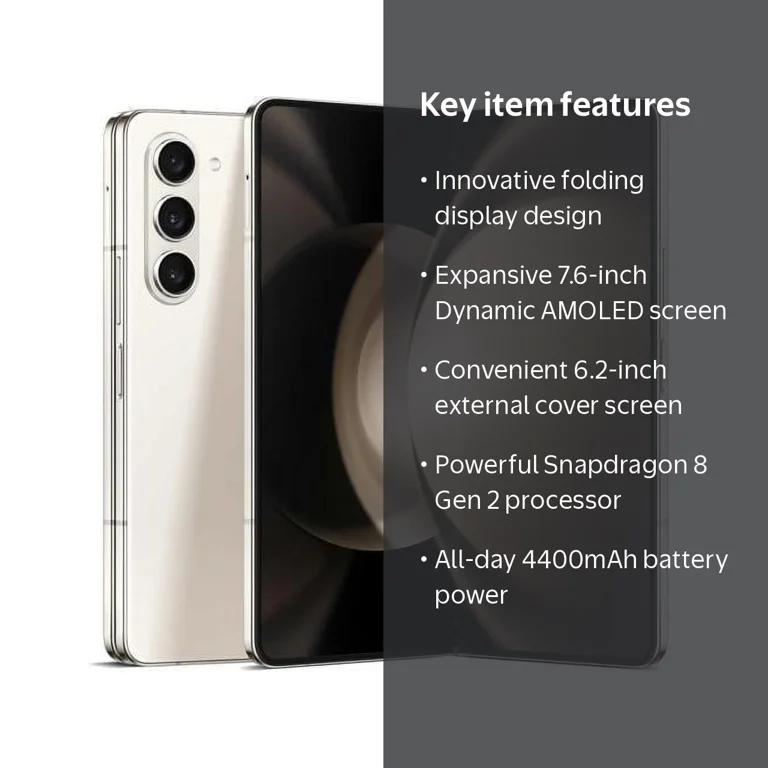 SAMSUNG Galaxy Z Fold 5, Unlocked, 256GB, 7.6” Screen, Streaming