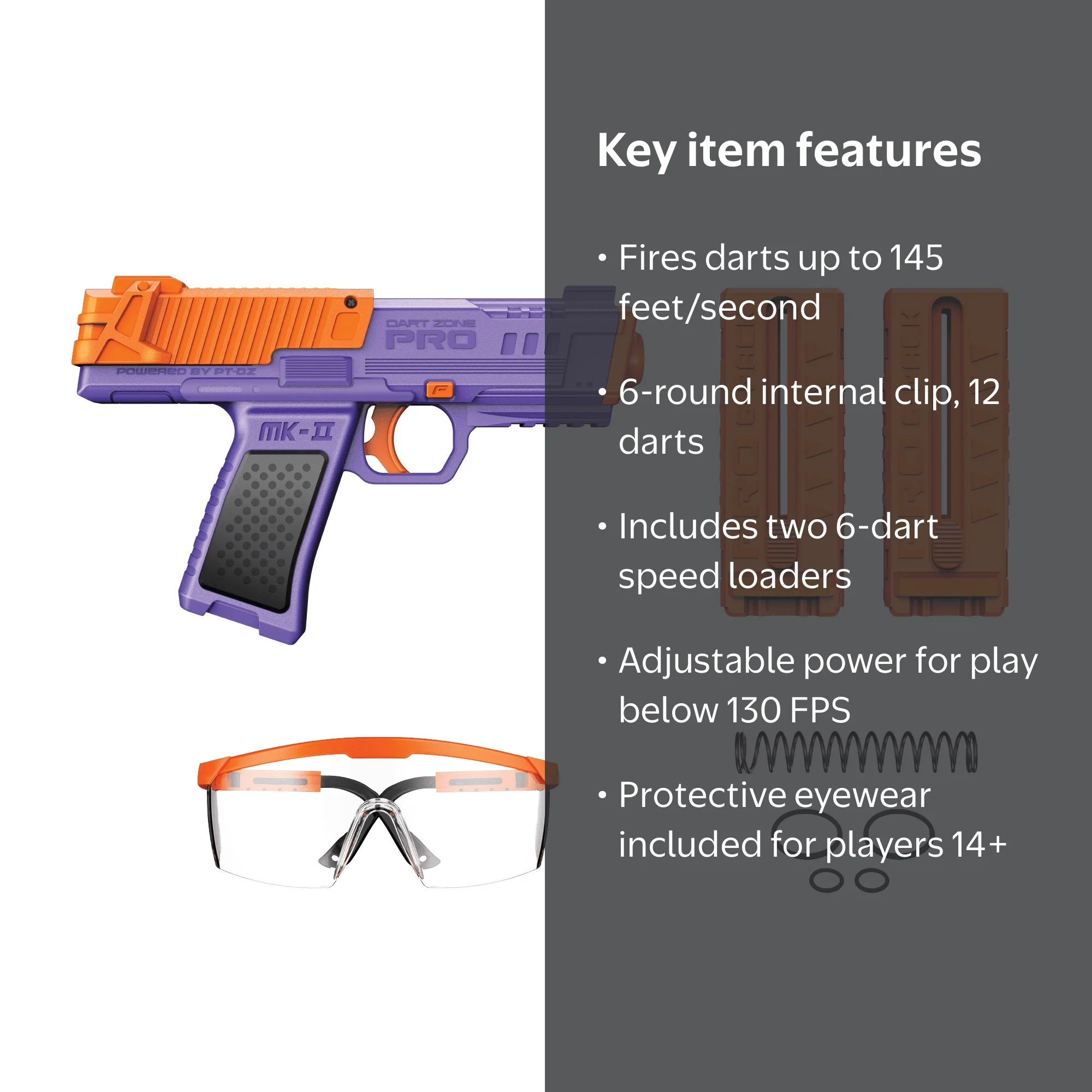 Dart Zone Pro-Series MK-2 Foam Blaster for Adults, Teens - Soft
