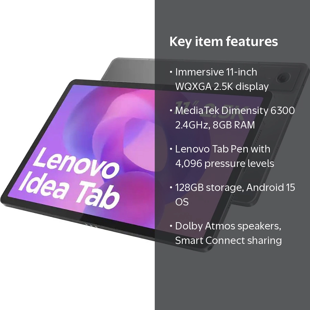 Lenovo, Idea Tab ZAFR0928US, 11 inch, Gray, 2.5K display with Lenovo, Idea Tab ZAFR0928US, 11 inch, Gray, 2.5K display with