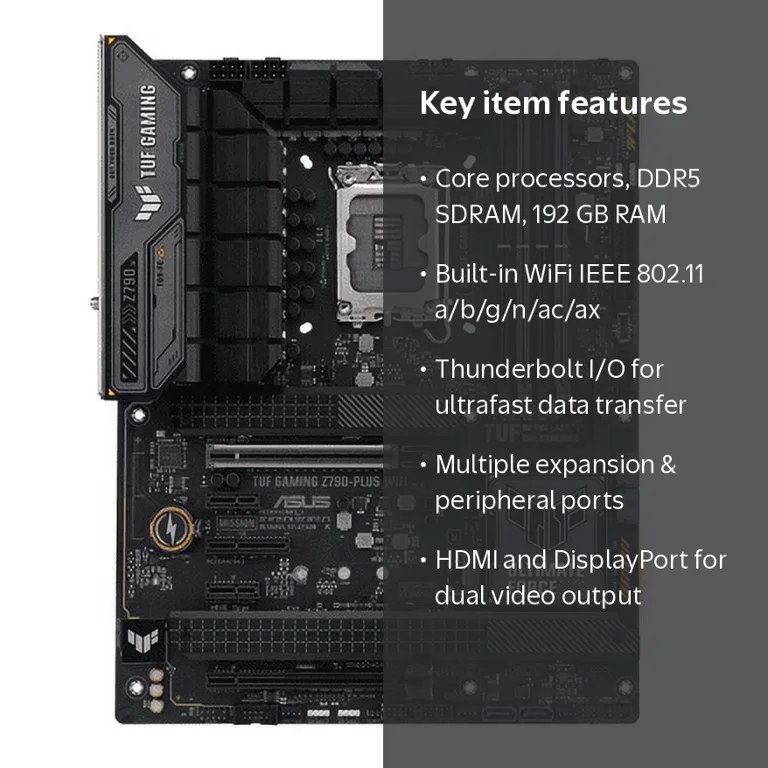 ASUS, Motherboard, ATX, Wi-Fi, DDR5, 192 GB RAM Support - Walmart.com