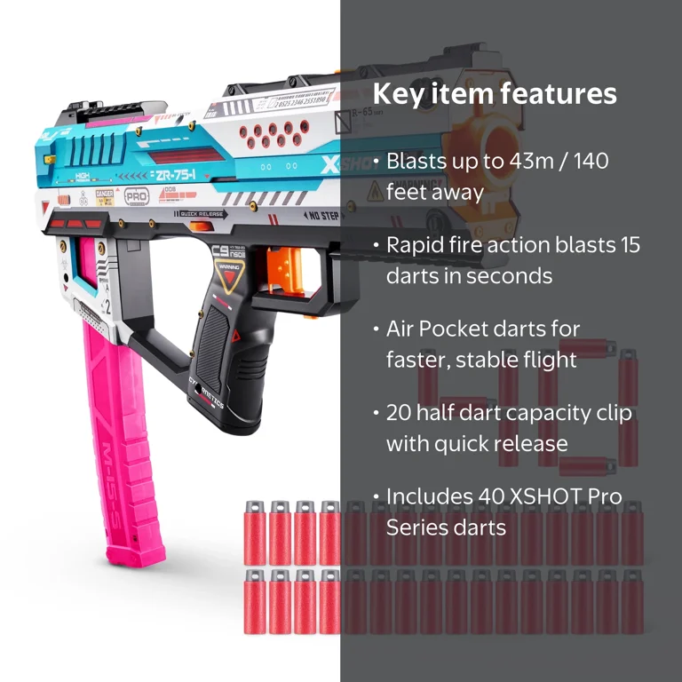 XSHOT, GUN FOAM DART, Fury-X, Air Pocket Technology, 40 Darts