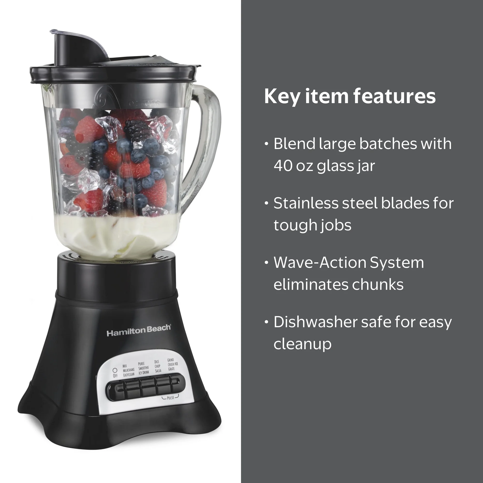 Hamilton Beach Multi-Function Smoothie Blender for Kitchen, 40 oz