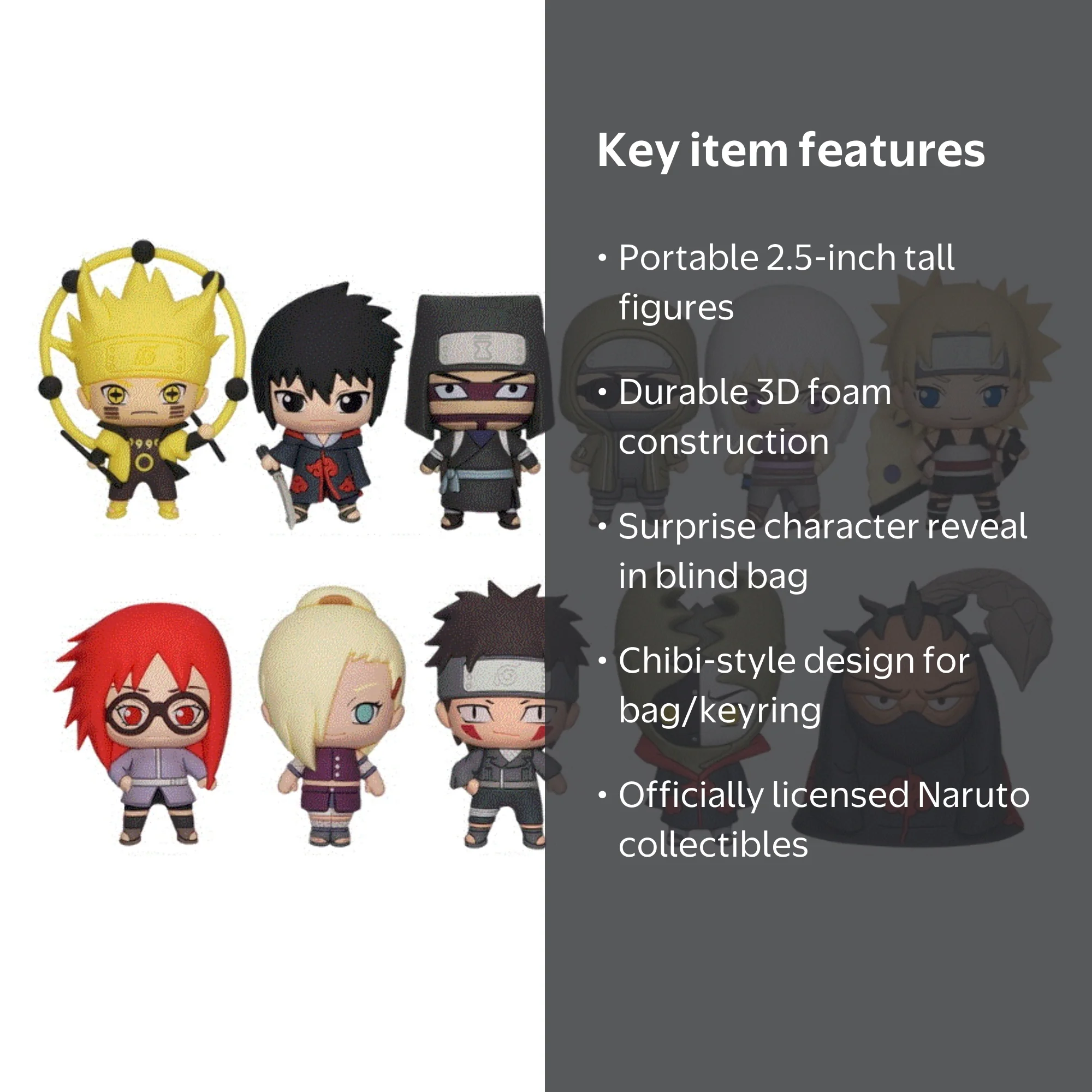 Naruto Shippuden Series 4 3D Foam Bag Clip | One Random - Walmart.com