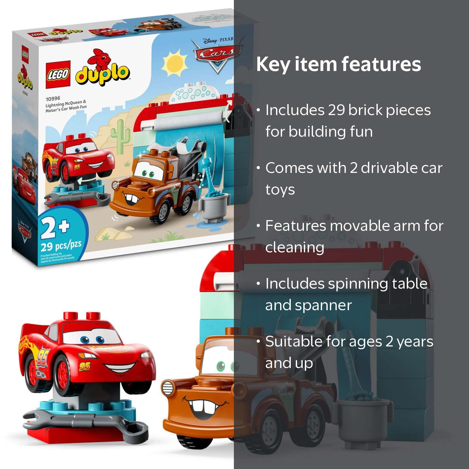 LEGO DUPLO Pixar Set: Disney Lightning McQueen & Mater's Car Wash