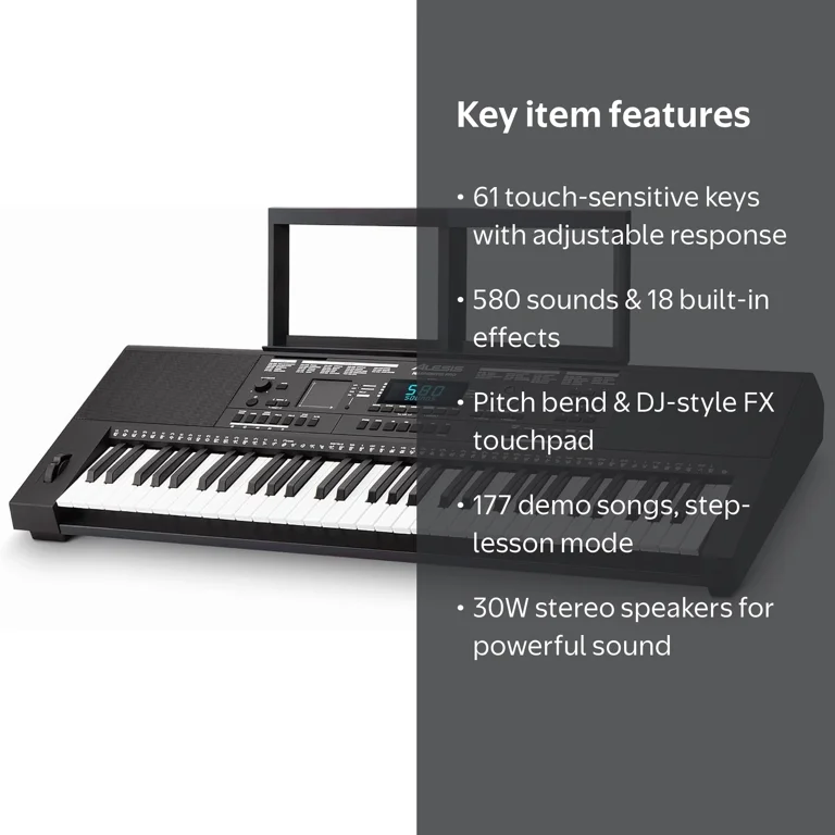 Alesis Harmony 61 Pro Portable Keyboard, 61 Touch-Sensitive Keys