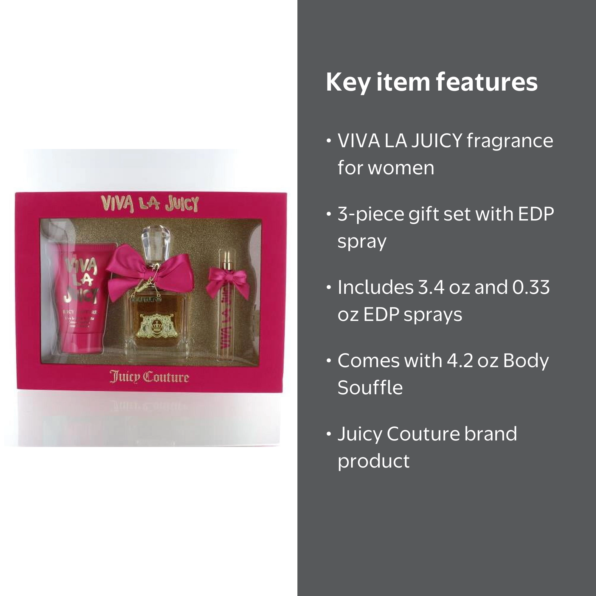 Juicy Couture VIVA LA JUICY 3pk Gift Set, 3.4 oz Eau de Parfum
